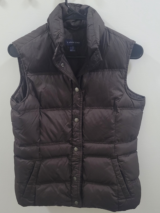 Lands' End Jackets & Blazers - Lands' End Women's Dark Brown Quilted Puffer Vest